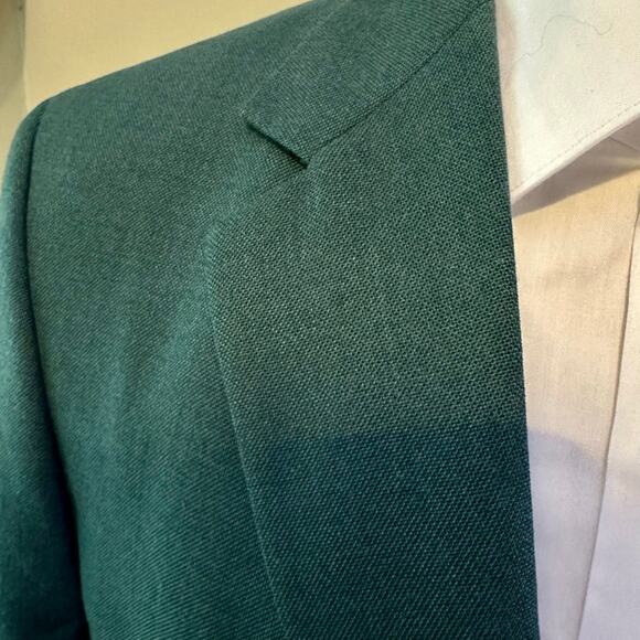 Stafford Men 40R Green Gold Button Dacron/worsted Wool Sport Coat Blazer Golf - Picture 4 of 11